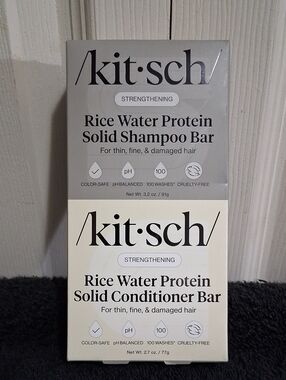 Kitsch Rice Water Protein Solid Shampoo & Conditioner Bars - Fine Thinning Hair